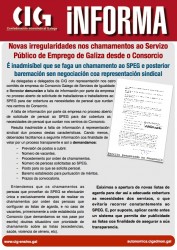 Novas irregularidades nos chamamentos ao Servizo Público de Emprego de Galiza desde o Consorcio Galego de Igualdade e Benestar